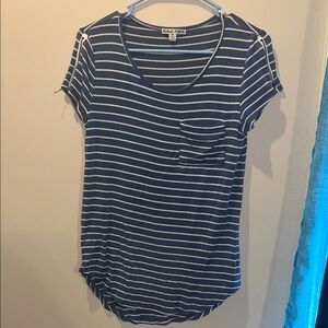Moral Fiber Navy and White Striped Tee